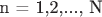 n = 1,2,..., N