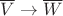 $\overline V \to \overline W$