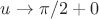 $u\to\pi/2+0$