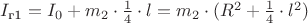 $I_{\text{г1}} = I_{0} + m_{2} \cdot \frac{1}{4} \cdot l = m_{2} \cdot (R^2 + \frac{1}{4} \cdot l^2)$