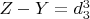 $Z-Y=d_3^3 $