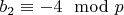$b_2 \equiv -4 \mod p$