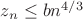 $z_n\le bn^{4/3}$