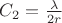 $C_{2}=\frac{\lambda}{2r}$