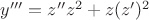 $y'''=z''z^2+z(z')^2$