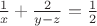 $\frac{1}{x}+\frac{2}{y-z}=\frac{1}{2}$