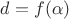 $d=f(\alpha)$