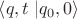 $\left\langle q,t\right.\left\lvert q_0,0\right\rangle$ $\left\langle q,t\right.\left\lvert q_0,0\right\rangle$