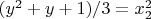 $(y^2+y+1)/3=x_2^2$