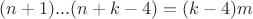 $(n+1)...(n+k-4)=(k-4)m$