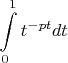 $$\int\limits_{0}^{1}t\cdote^{-pt}dt$$