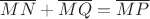 $\overline{MN} + \overline{MQ} = \overline{MP}$