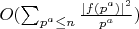 $O(\sum_{p^a \leq n} \frac {|f(p^a)|^2}{p^a})$