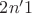 $2n &minus; 1$