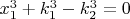 $x_1^3+k_1^3-k_2^3=0$