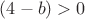 $(4-b)>0$