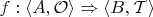 $f:\langle A,\mathcal{O}\rangle  \Rightarrow \langle B,\mathcal{T}\rangle $