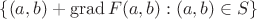 $\{(a,b)+\operatorname{grad}F(a,b) : (a,b) \in S\}$
