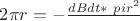 $2\pi r = - \frac{dB {dt}*\ pir^2}$