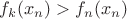 $f_k(x_n)>f_n(x_n)$
