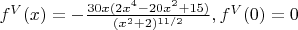 $f^{V}(x)=-\frac{30x(2x^4-20x^2+15)}{(x^2+2)^{11/2}},f^{V}(0)=0$