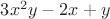 $3x^2y-2x+y$