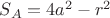 $S_A = 4a^2 - r^2$