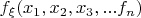 $ f_{\xi} (x_{1},x_{2},x_{3},...f_{n})$
