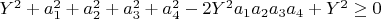 $Y^2+a_1^2+a_2^2+a_3^2+a_4^2-2Y^2a_1a_2a_3a_4+Y^2 \ge 0$