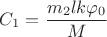 $$ C_ 1 = \frac {m_2 l k \varphi _0} {M} $$ $$ C_ 1 = \frac {m_2 l k \varphi _0} {M} $$