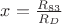 $x=\frac{R_{83}}{R_D}$