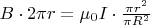 $B\cdot 2\pi r=\mu_0I\cdot \frac{\pi r^2}{\pi R^2}$