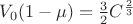 $ V_0(1 - \mu) = \frac{3}{2}C^\frac{2}{3}$
