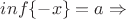 $inf\{-x\}=a \Rightarrow$