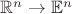 $\mathbb R^n \to \mathbb E^n$