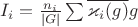 $I_i=\frac {n_i} {|G|} \sum\overline{\varkappa_i(g)}g$