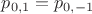 $p_{0,1}=p_{0,-1}$