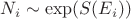 $N_{i} \sim \exp(S(E_{i})) $
