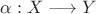 $\alpha:X\longrightarrow Y$
