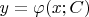 $y=\varphi(x;C)$