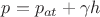 $p=p_{at} + \gamma h$