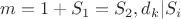 $m=1+S_1 = S_2, d_k | S_i$