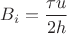 $B_i = \dfrac{\tau u}{2h}$