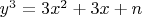 $y^3=3x^2+3x+n$