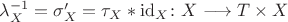 $\lambda_X^{-1}=\sigma'_X=\tau_X\ast\mathrm{id}_X\colon X\longrightarrow T\times X$