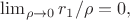 $\lim_{\rho \to 0} r_1/{\rho} = 0,$
