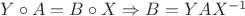 $Y\circ A=B\circ X\Rightarrow B=YAX^{-1}$