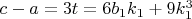 $c-a=3t=6b_1k_1+9k_1^3$