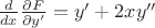 $\frac{d}{dx} \frac{\partial F}{\partial y'}=y'+2xy''$