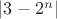 $\left| {{3^} - {2^n}} \right|$
